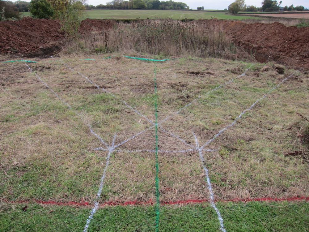 Marking out trenches for GSHP collector tails