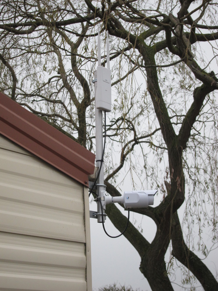 Second UniFi Video Camera on corner of static caravan