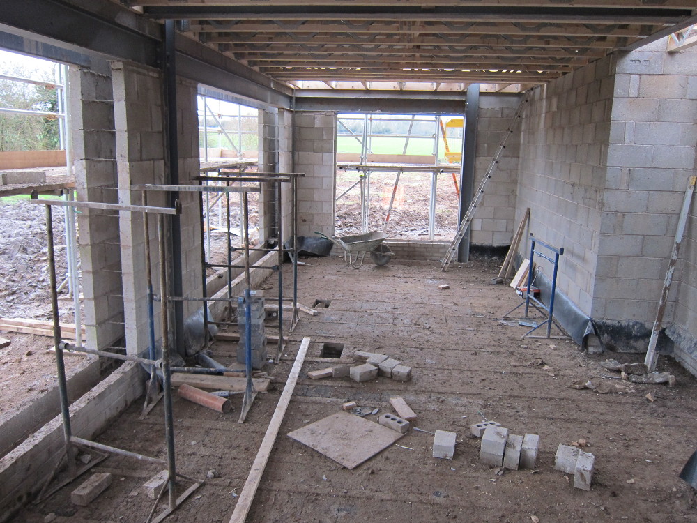 Looking west in the open plan area to the south of the ground floor
