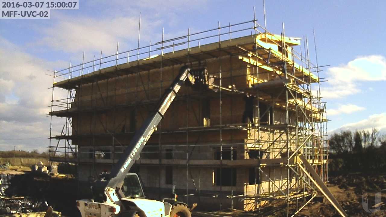 Completing the lower section of "roof" over the first floor