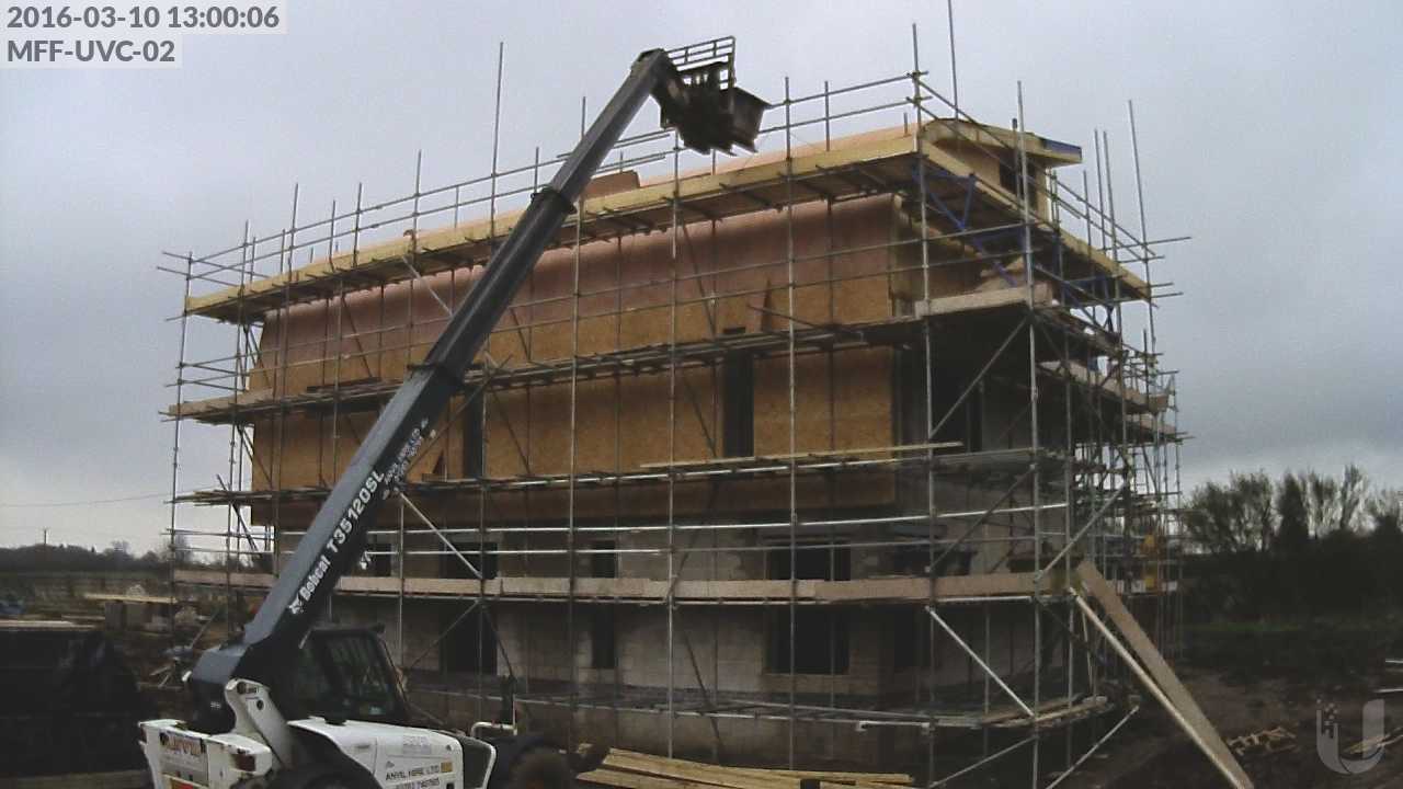 More layers of plywood on the curved section of roof