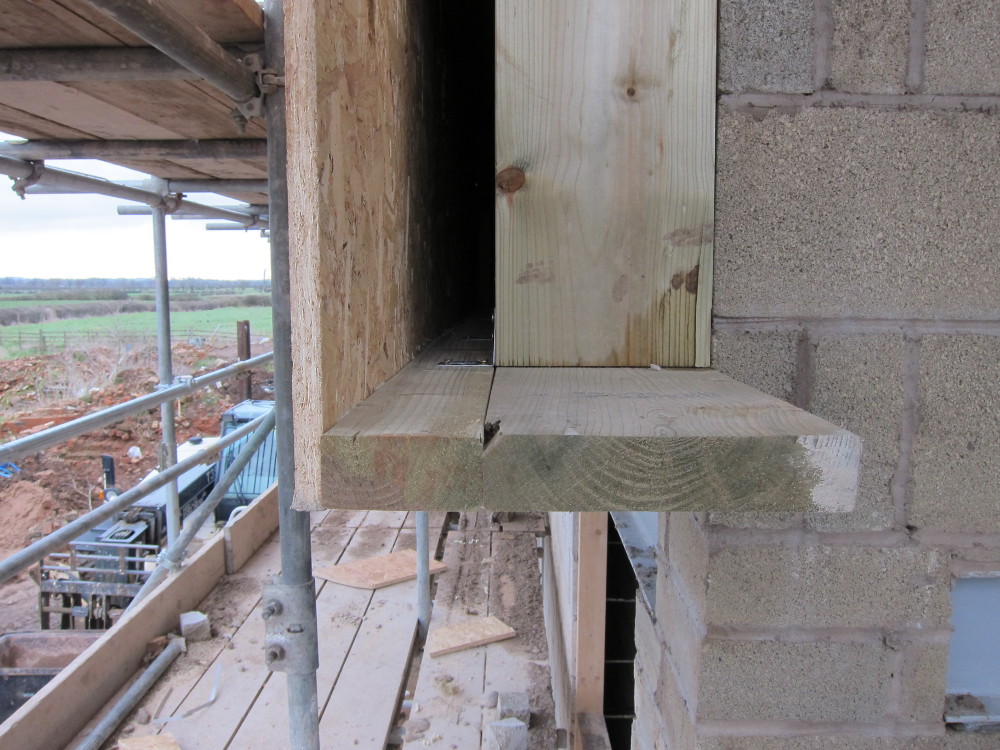 Close-up view of the finished structure