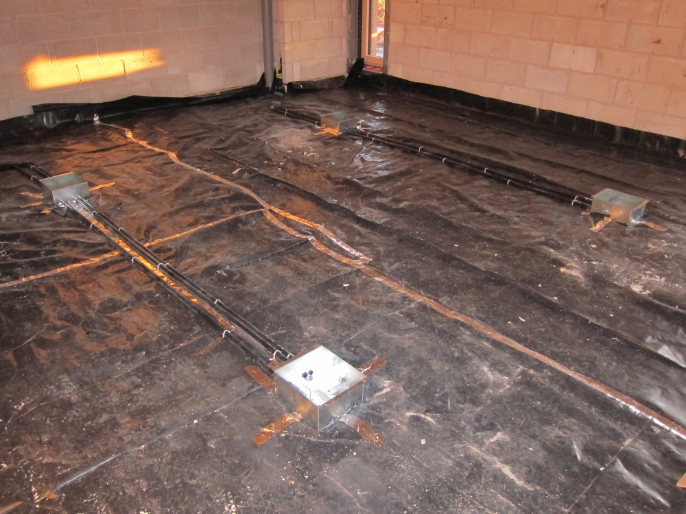 Electrical floor boxes in Living Room