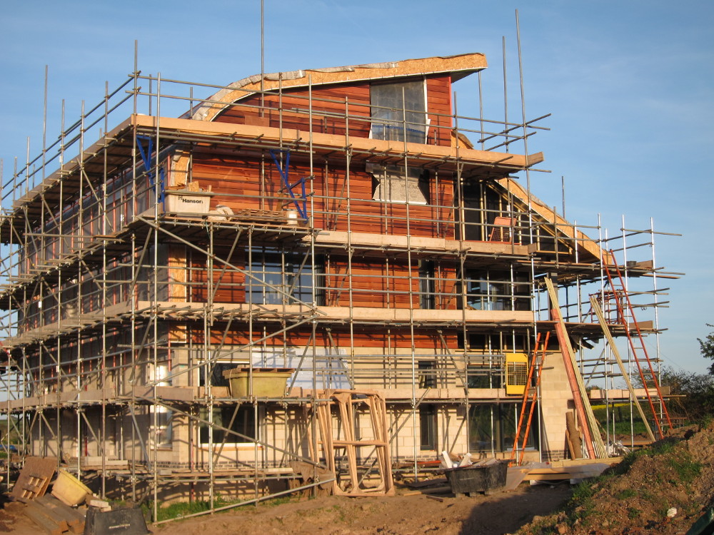 Oiled cedar cladding on the western elevation