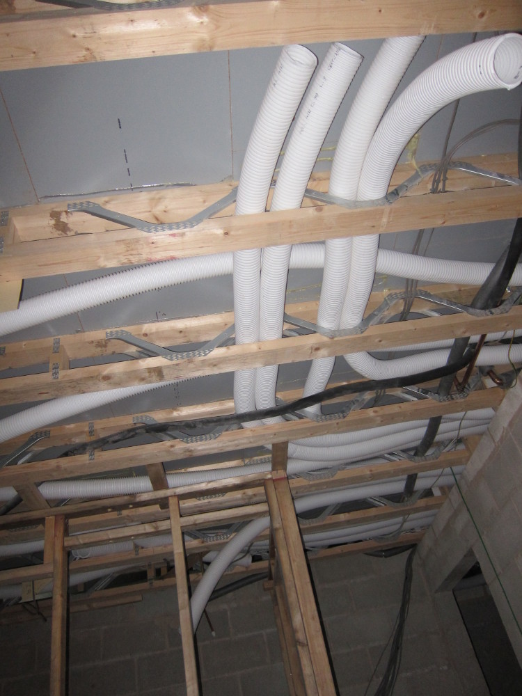 All the ventilation ducts need to pass through the Second Bedroom ceiling