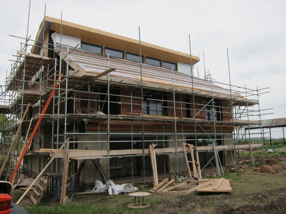 Timber cladding completed on the southern elevation