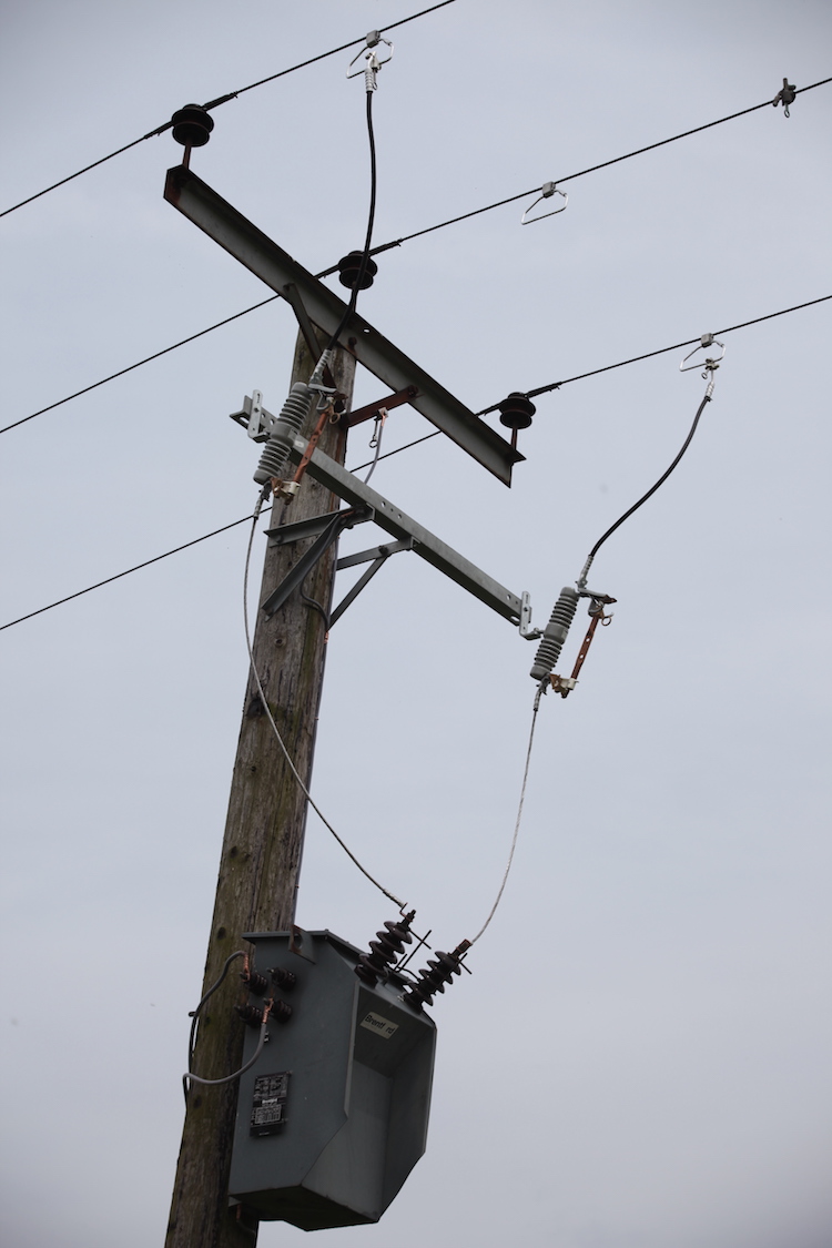 The completed installation on the transformer pole, much tidier than before