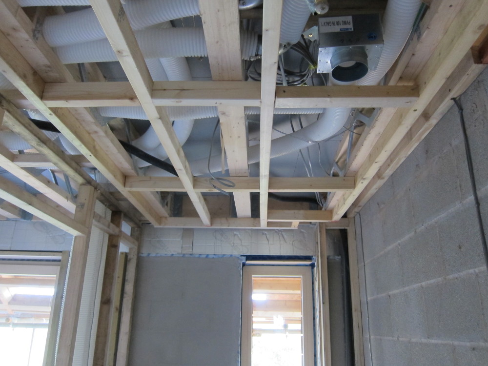 Frame to form dropped ceiling in Bedroom 2 En-Suite Bathroom