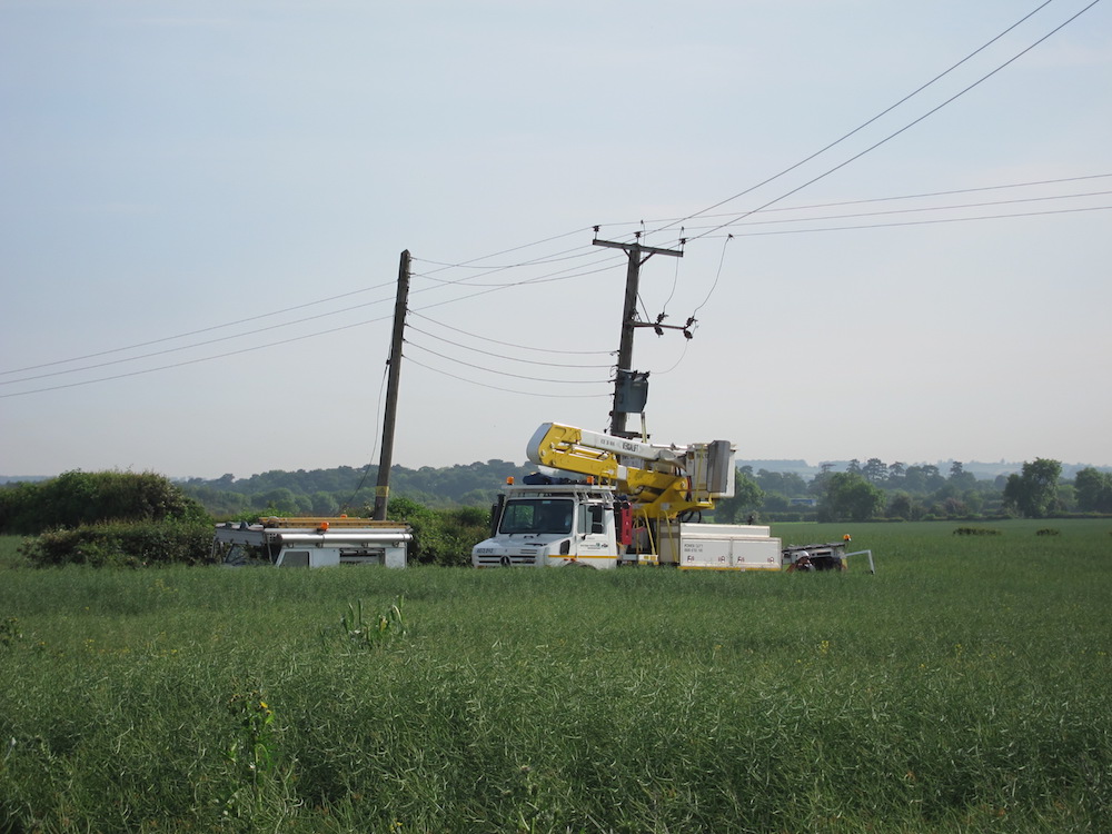 Some of the many, many vehicles used for the electric cable swap
