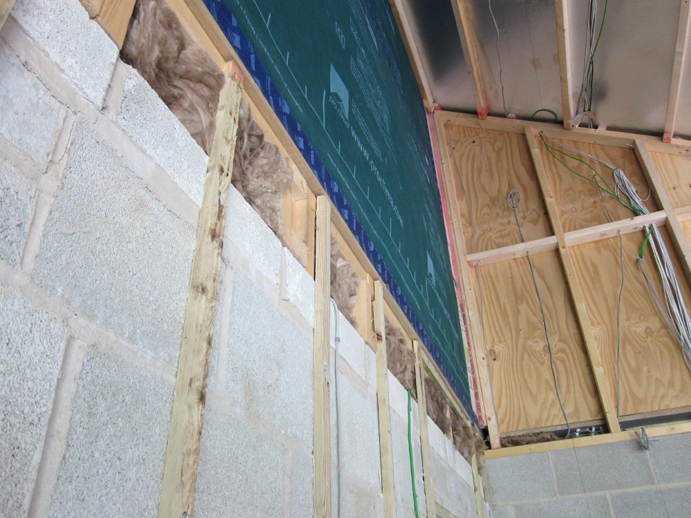 Slim battens on the north wall of the Master Bedroom