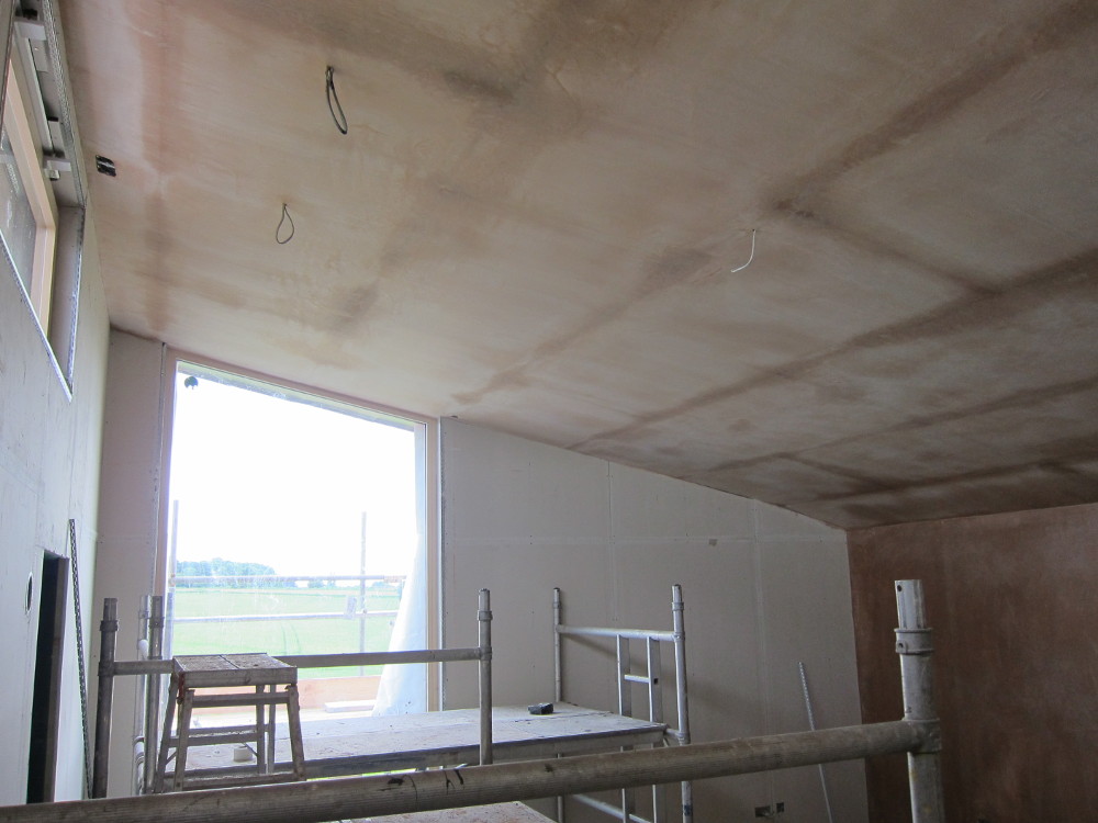 Plaster skim coat complete on the Office ceiling