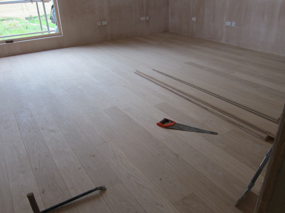 Oak flooring installed in Office on Second Floor