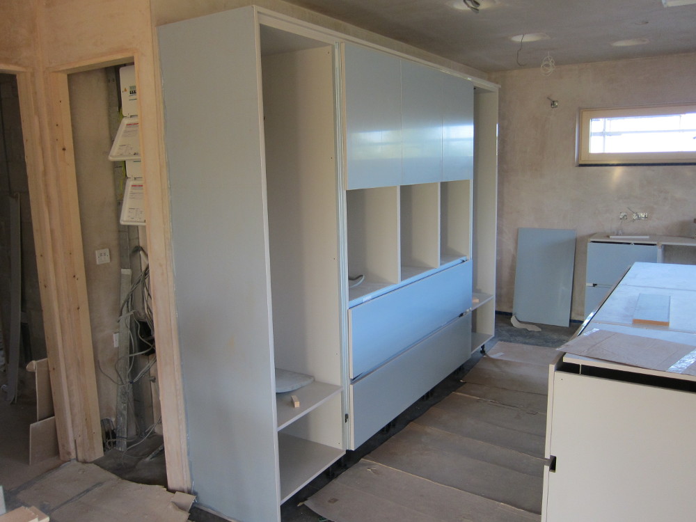 Kitchen units almost ready for appliances