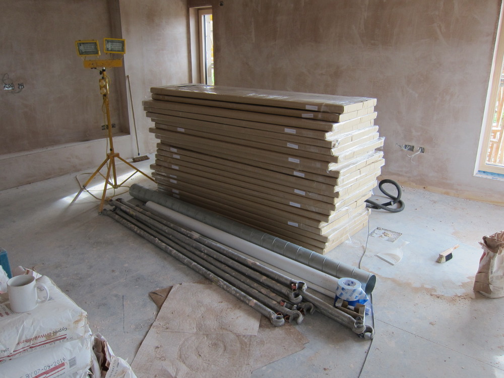 Bespoke interior doors temporarily stored in Living Room