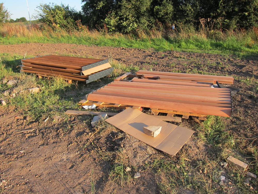 Solar shading units partially assembled