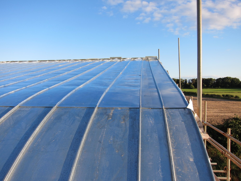 Last section of zinc on main area of north roof