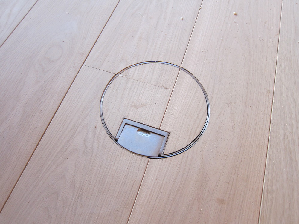 Completed floor-box lid, prior to sanding